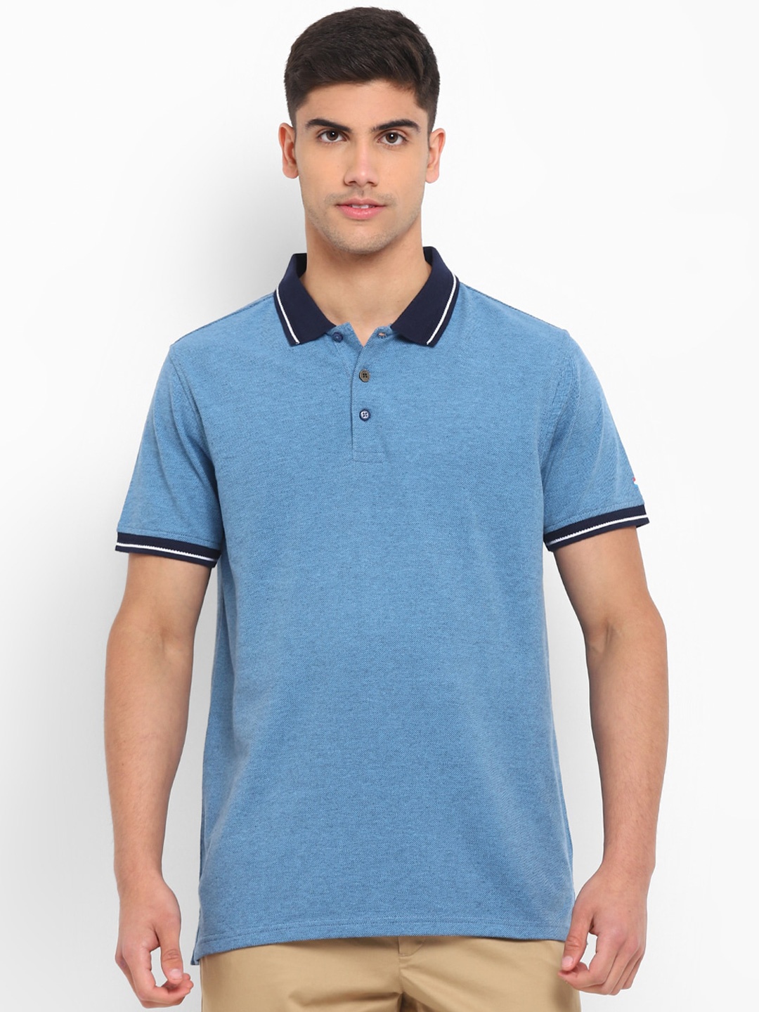 

Red Chief Men Polo Collar Cotton T-shirt, Blue
