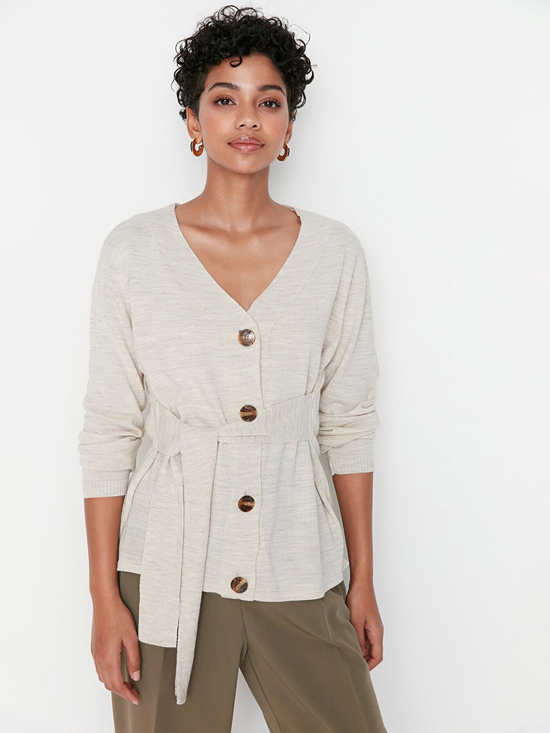 

Trendyol V-Neck Long Sleeves Acrylic Top, Off white