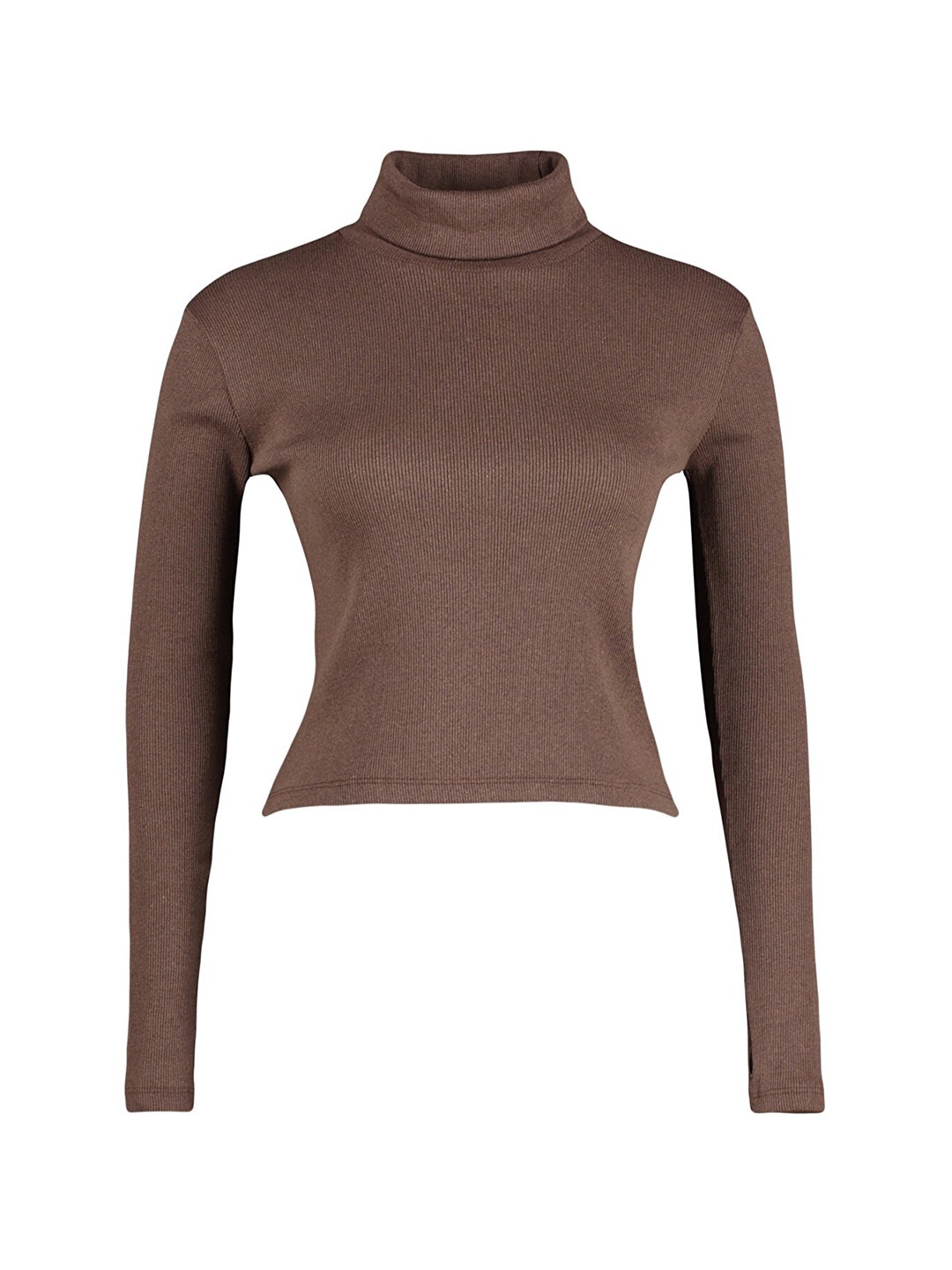 

Trendyol High Neck Long Sleeves Top, Brown
