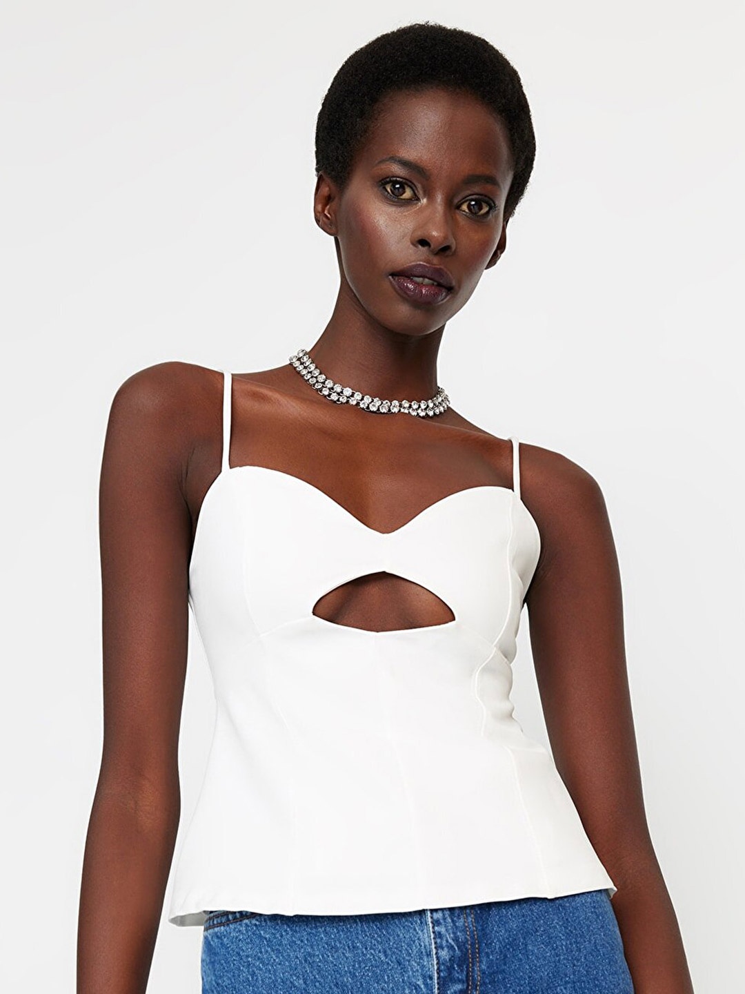 

Trendyol Shoulder Straps Top, White