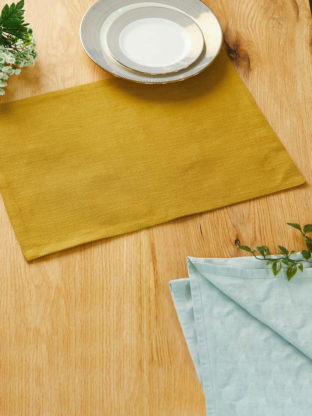 

Home Centre Mirage Yellow Herringbone Patterned Cotton Table Placemat