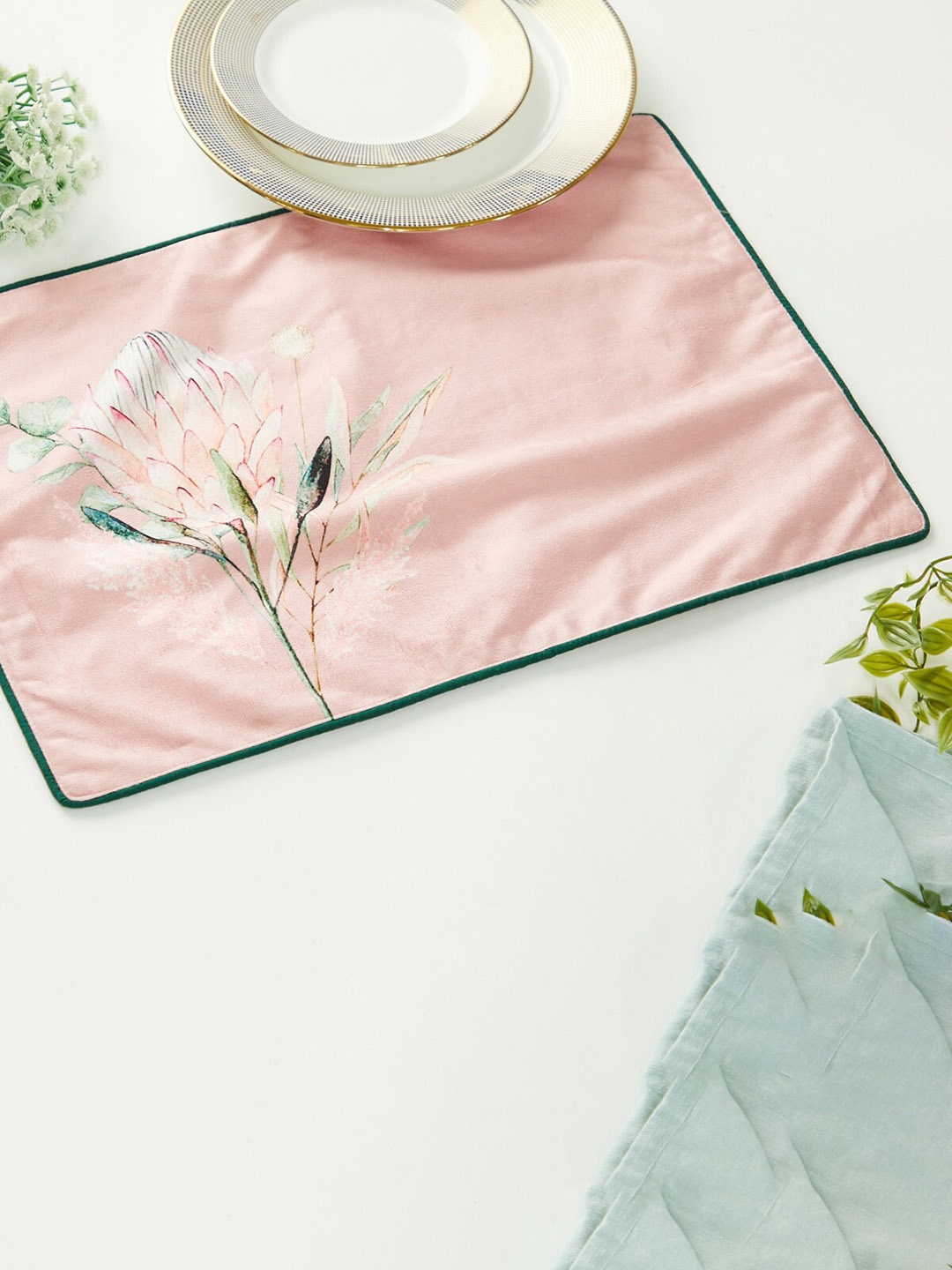 

Home Centre Get The Look Monarch Pink & Green Floral Printed Cotton Table