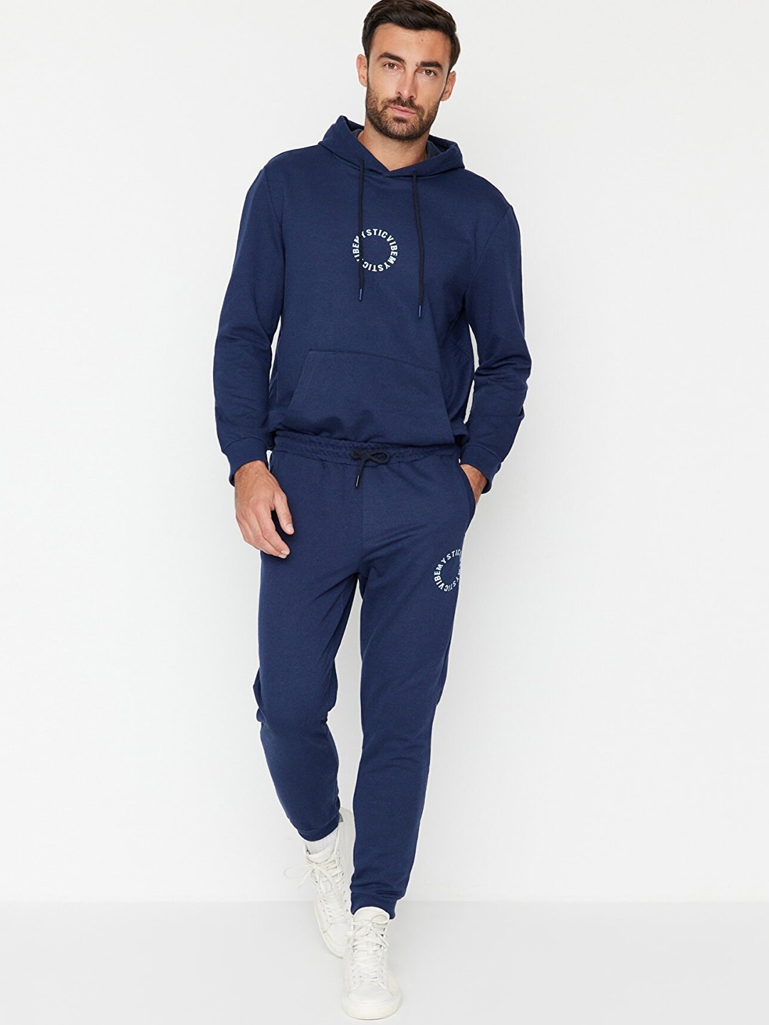 

Trendyol Men Low-Rise Joggers, Navy blue