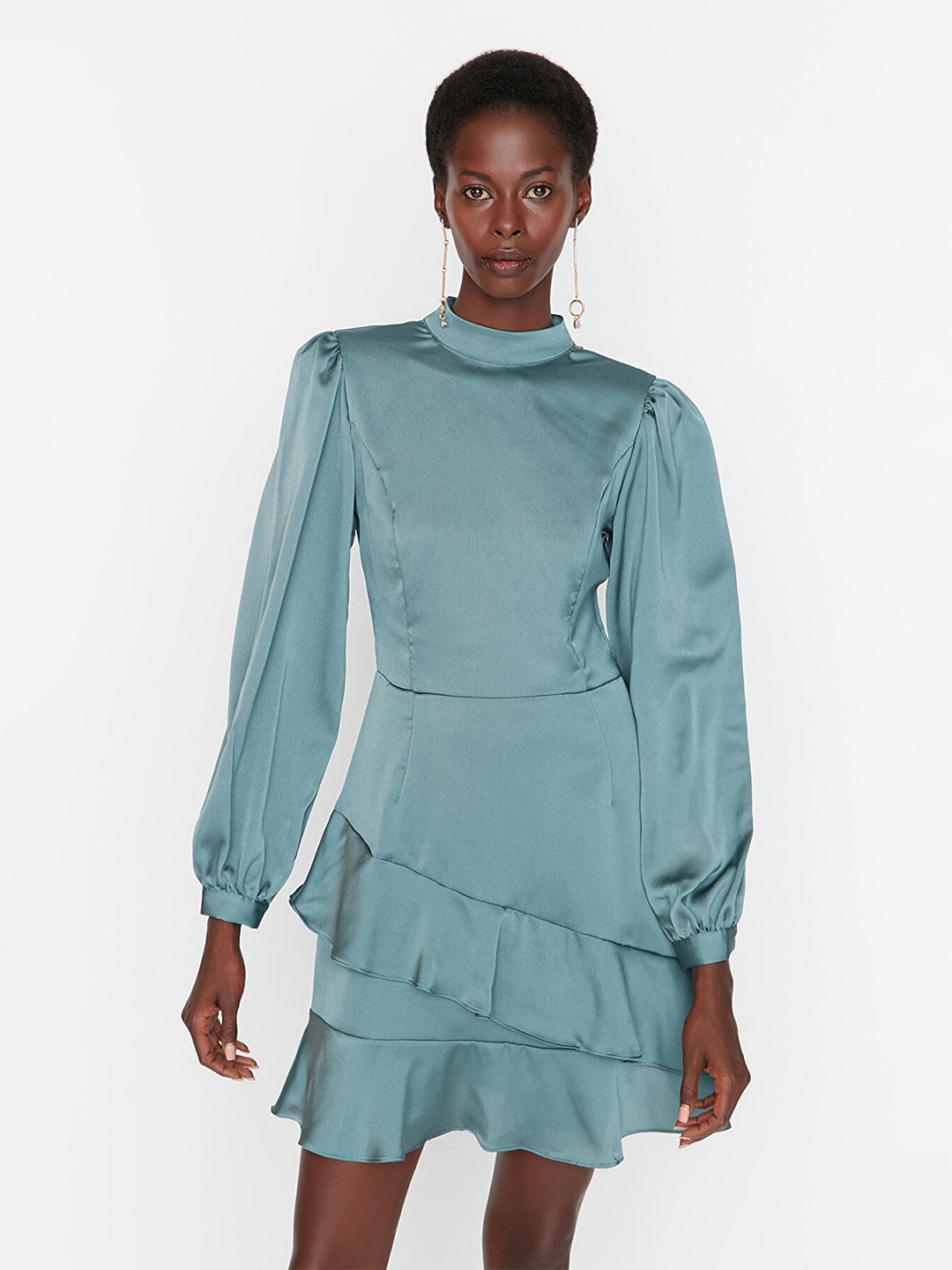 

Trendyol High Neck Dress, Green