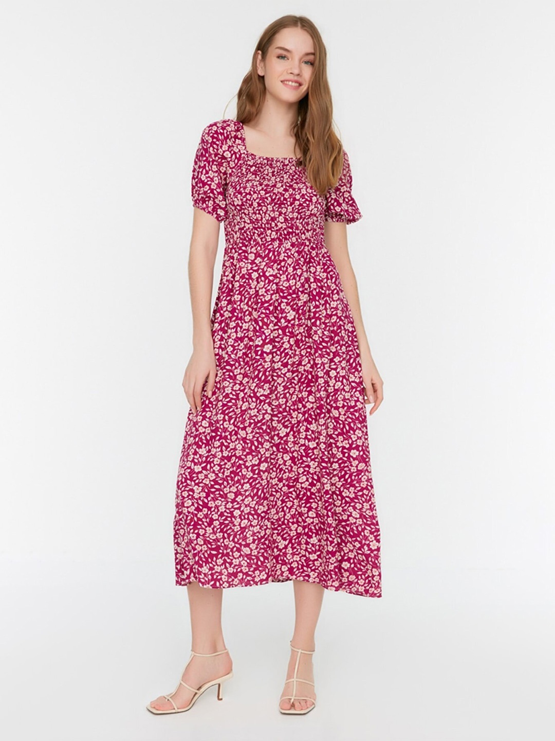 

Trendyol Floral Midi Dress, Pink