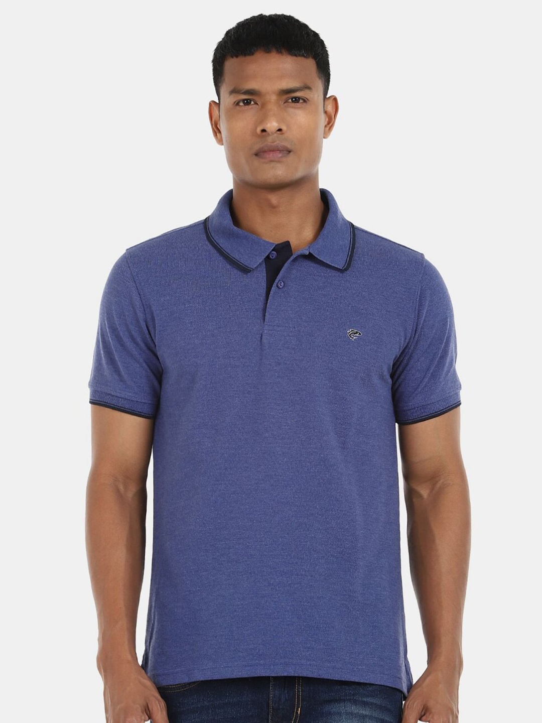 

V-Mart Men Polo Collar Cotton T-shirt, Blue