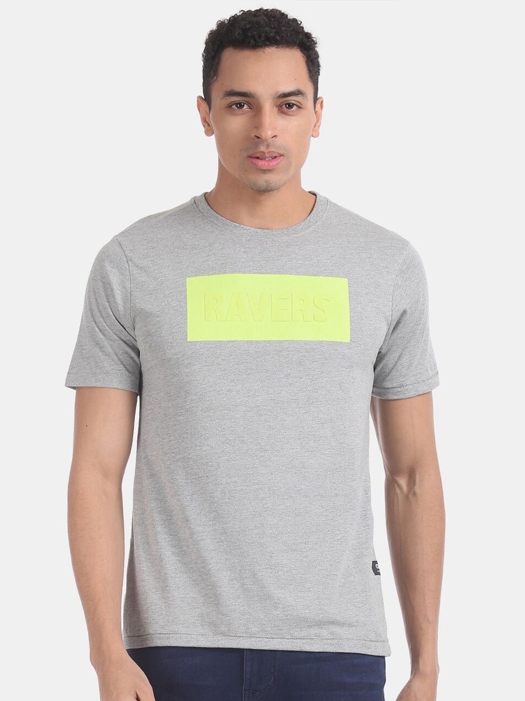 

V-Mart Men Typography Printed Cotton T-shirt, Grey