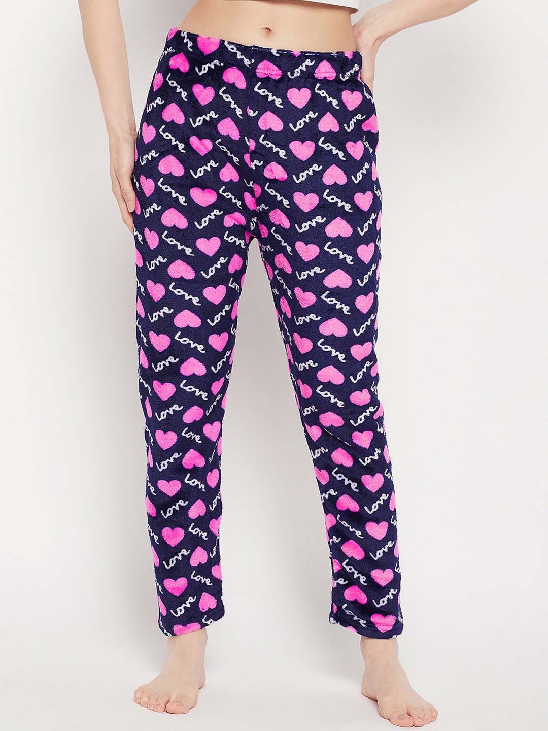 

Camey Women Printed Fleece Lounge Pant, Purple