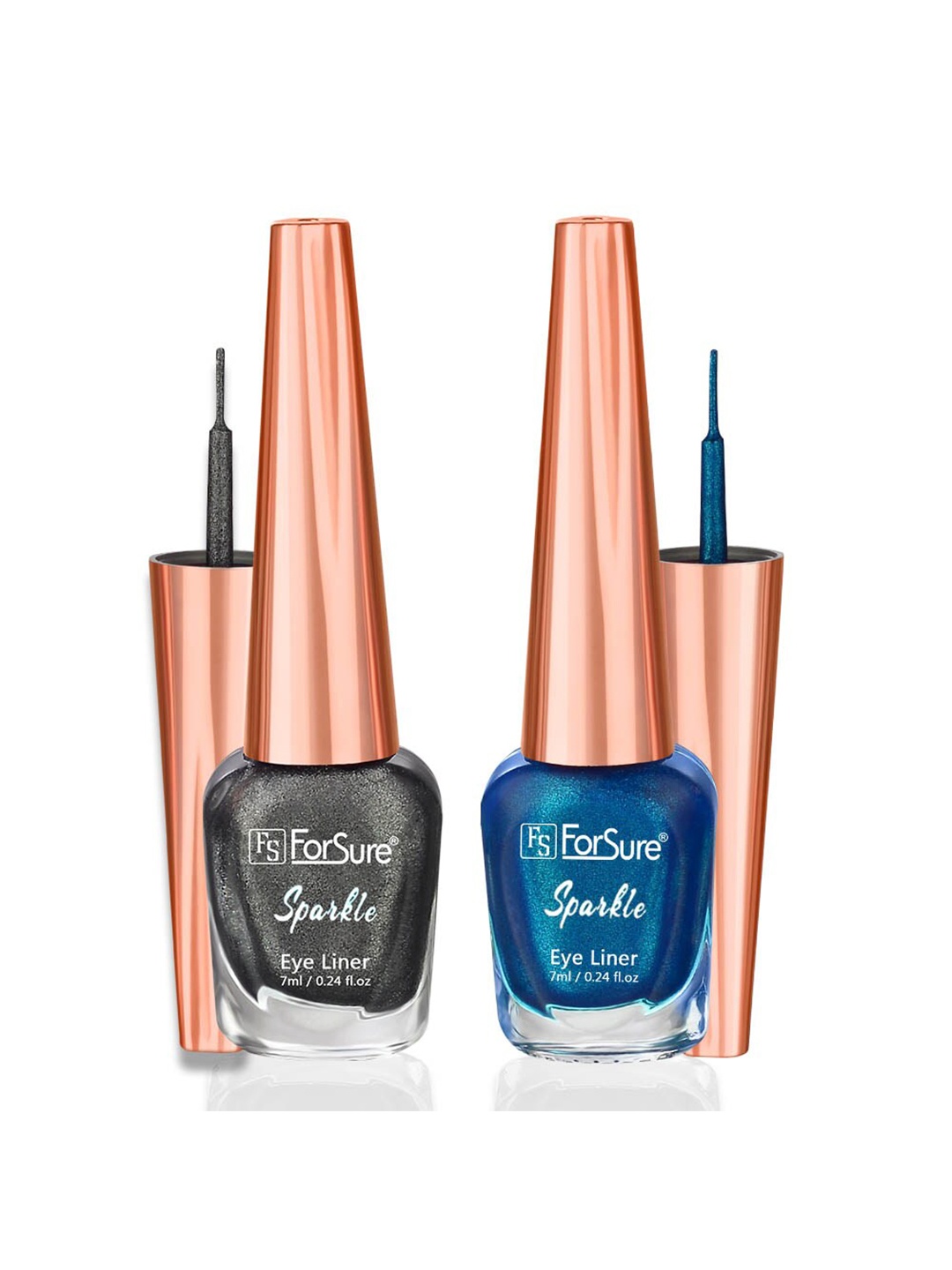

ForSure Set of 2 Sparkle Absolute Shine Liquid Glitter Eyeliners 7 ml Each - Shade 02 & 08, Blue