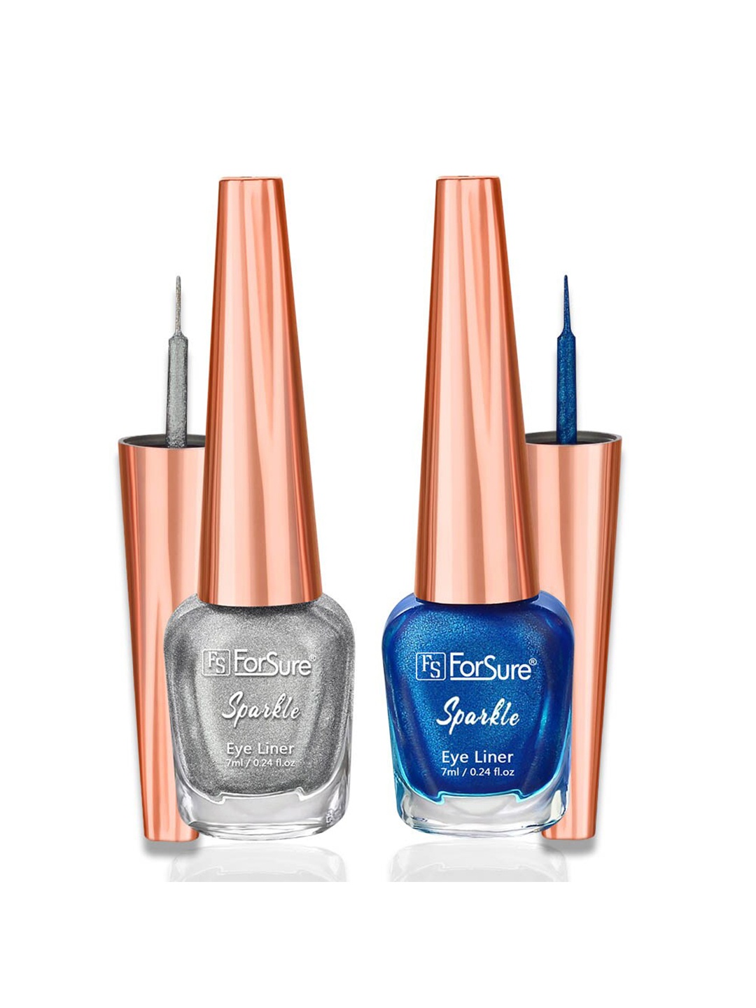 

ForSure Set of 2 Sparkle Absolute Shine Liquid Glitter Eyeliners 7 ml Each - Shade 05 & 07, Blue