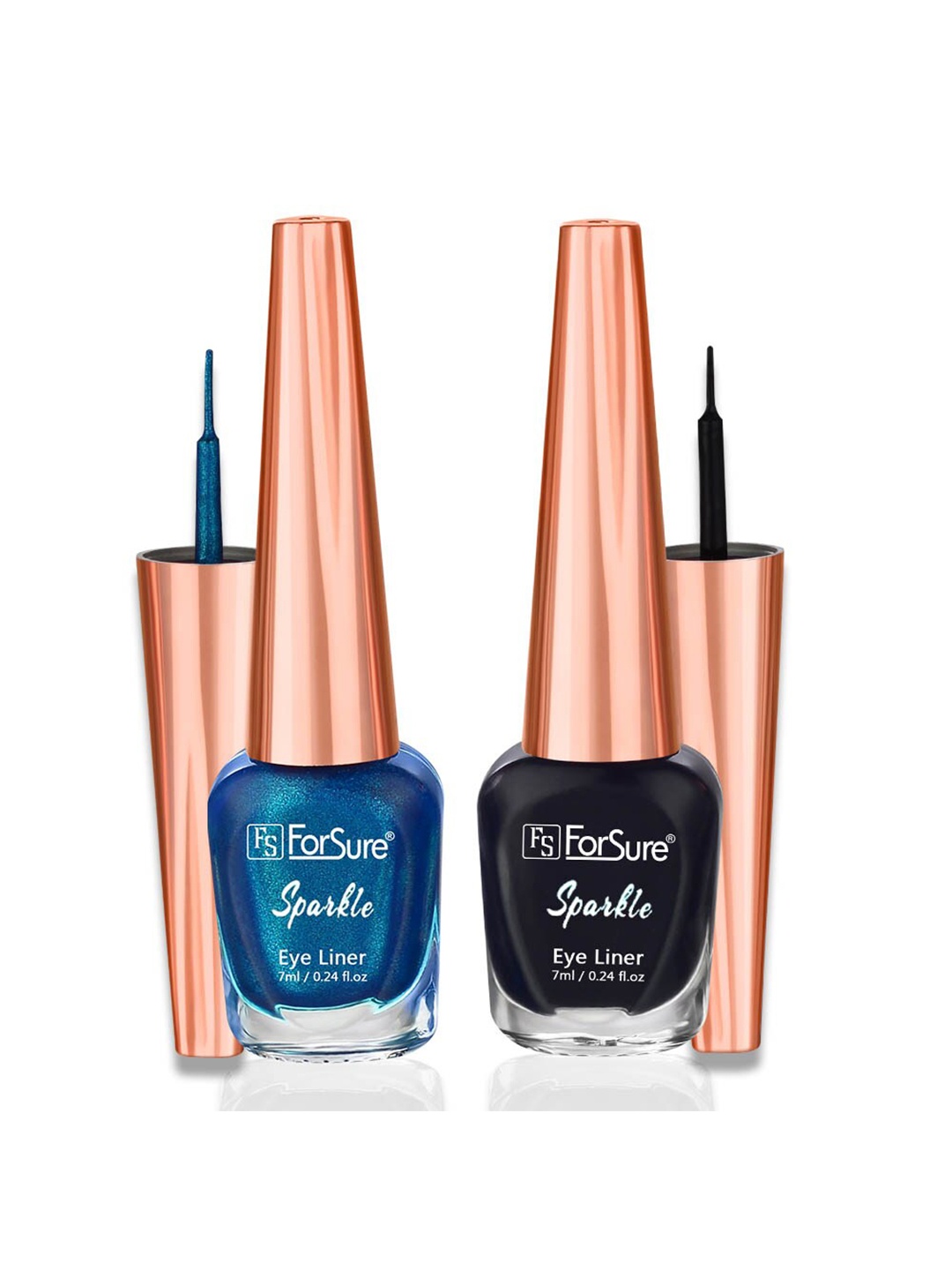 

ForSure Set of 2 Sparkle Long Lasting Liquid Eyeliner 7ml each - Black 01 & Blue 08