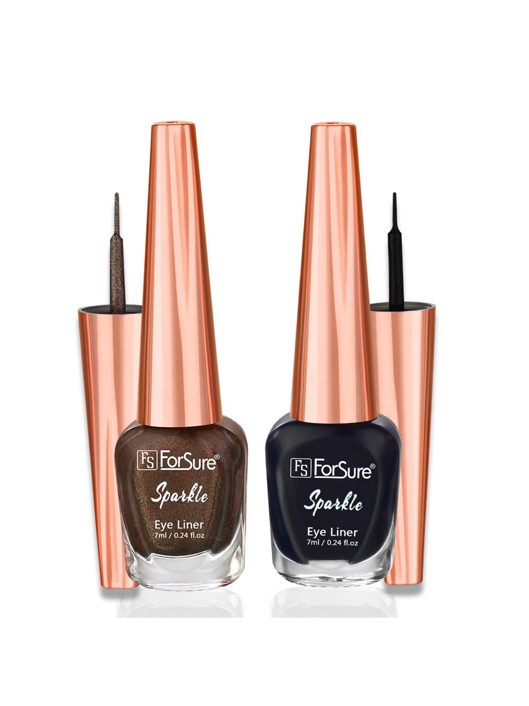 

ForSure Set of 2 Sparkle Long Lasting Liquid Eyeliner 7ml each - Black 01 & Brown 06