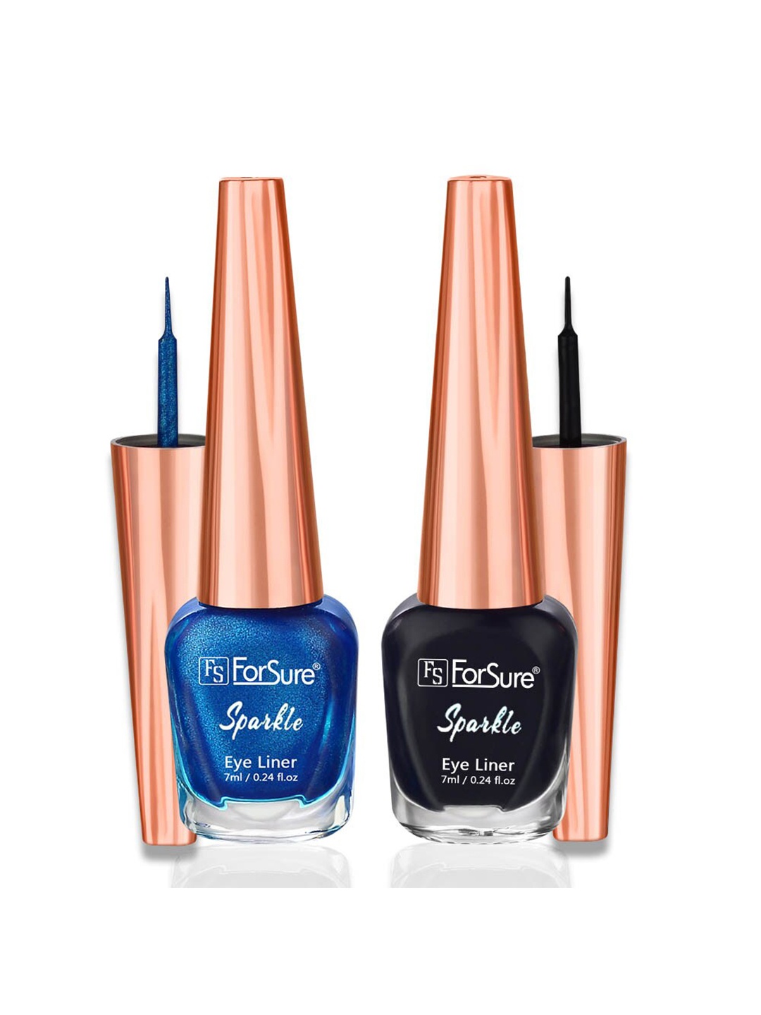 

ForSure Set of 2 Sparkle Long Lasting Liquid Eyeliner 7ml each - Black 01 & Royal Blue 07