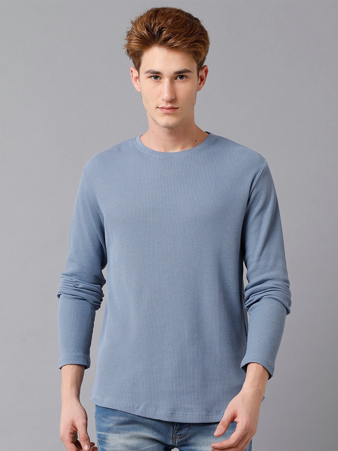 

Voi Jeans Men Round Neck T-shirt, Blue