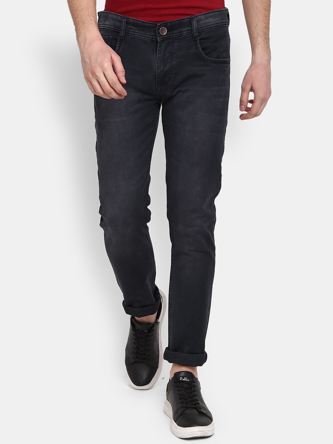

V-Mart Men Mid-Rise Light Fade Cotton Jeans, Grey