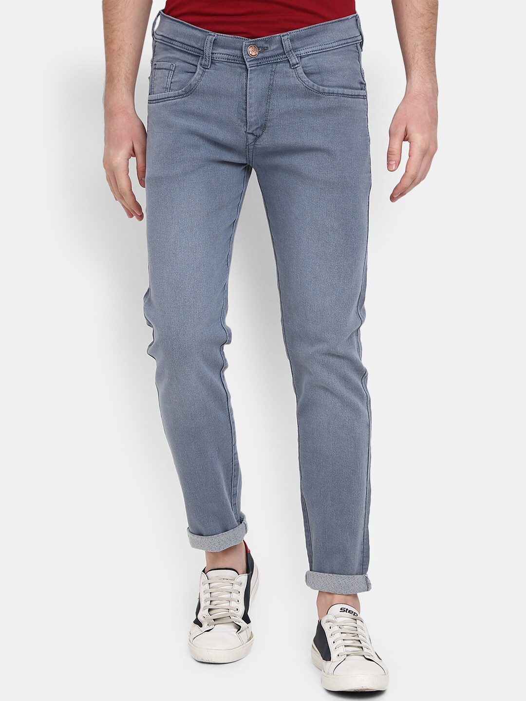 

V-Mart Men Mid Rise Light Fade Jeans, Grey
