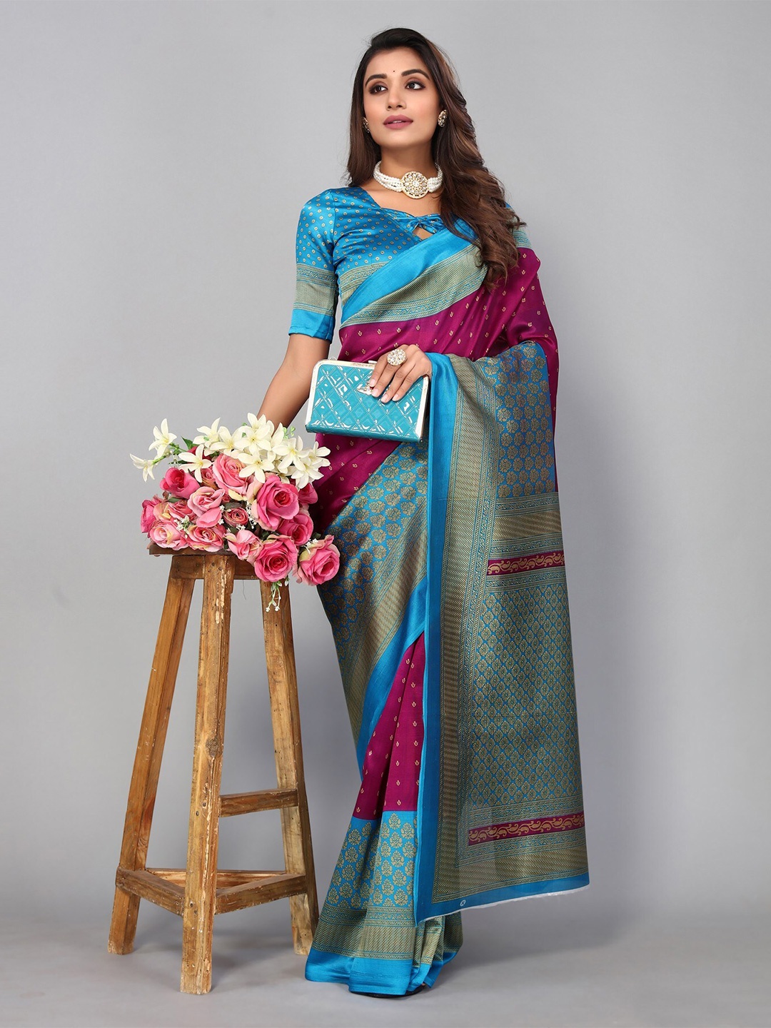 

Yashika Woven Design Zari Saree, Purple