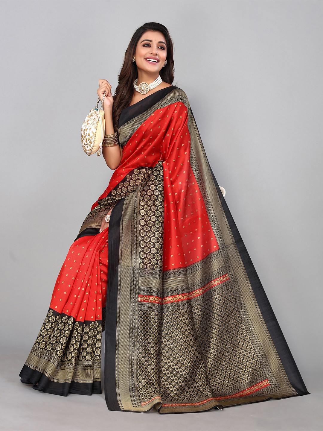 

Yashika Ethnic Motifs Art Silk Saree, Red