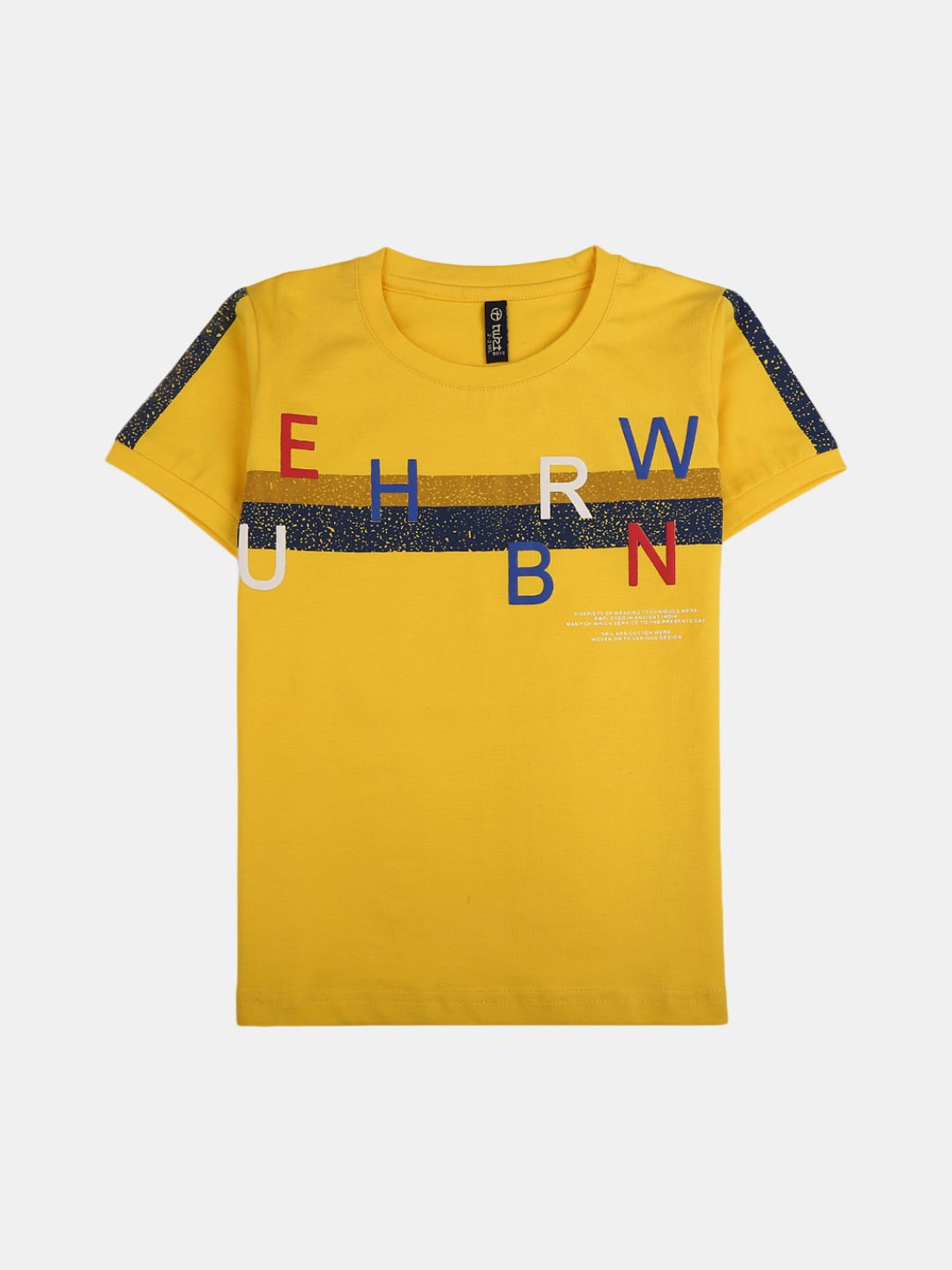 

V-Mart Boys Cotton Typography Printed Round Neck T-shirt, Yellow
