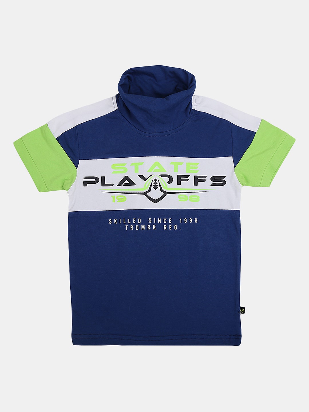 

V-Mart Boys Colourblocked High Neck T-shirt, Blue