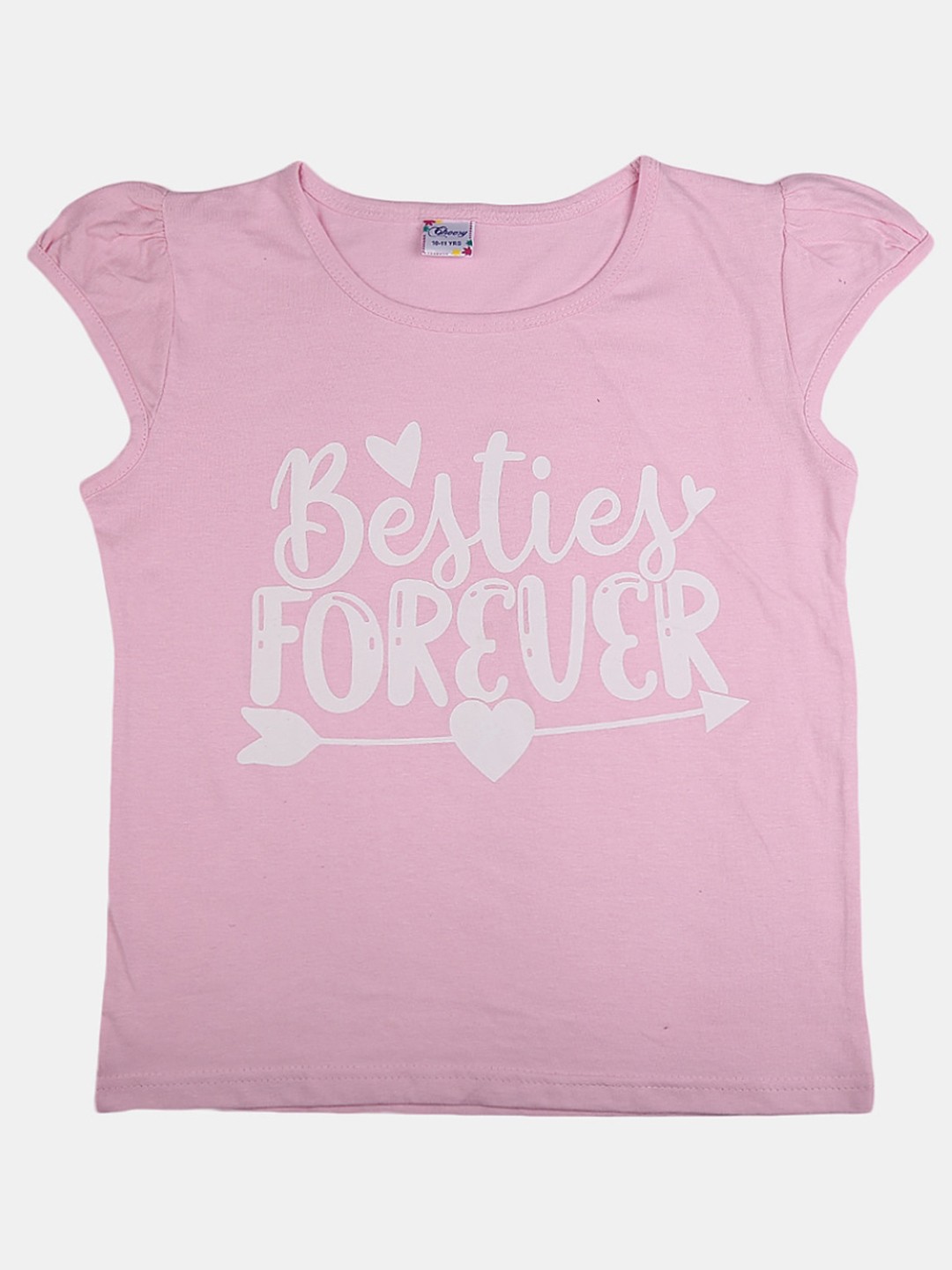 

V-Mart Girls Typography Printed Cotton T-shirt, Pink