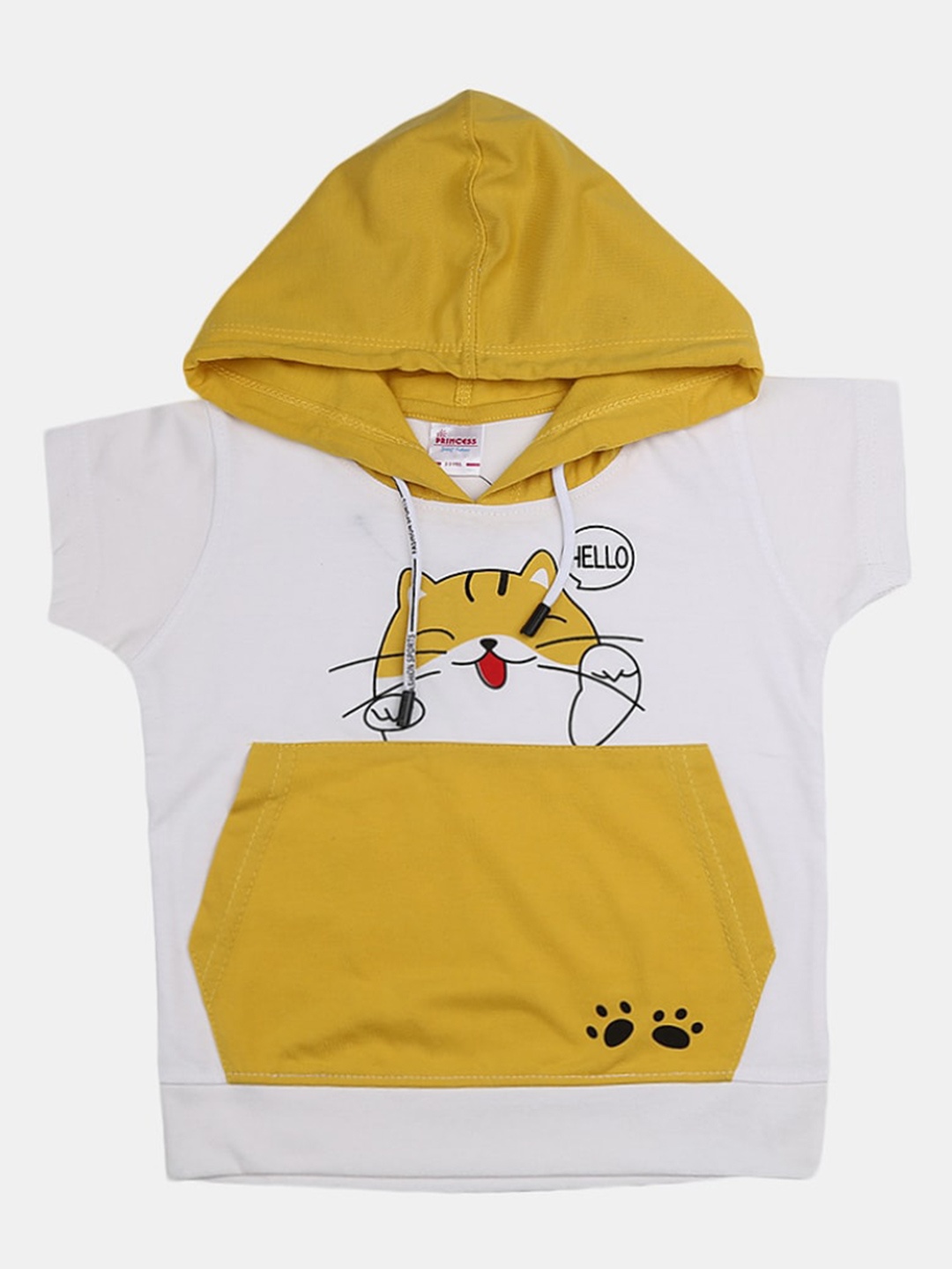 

V-Mart Girls Printed Hooded Cotton Sweatshirt, White