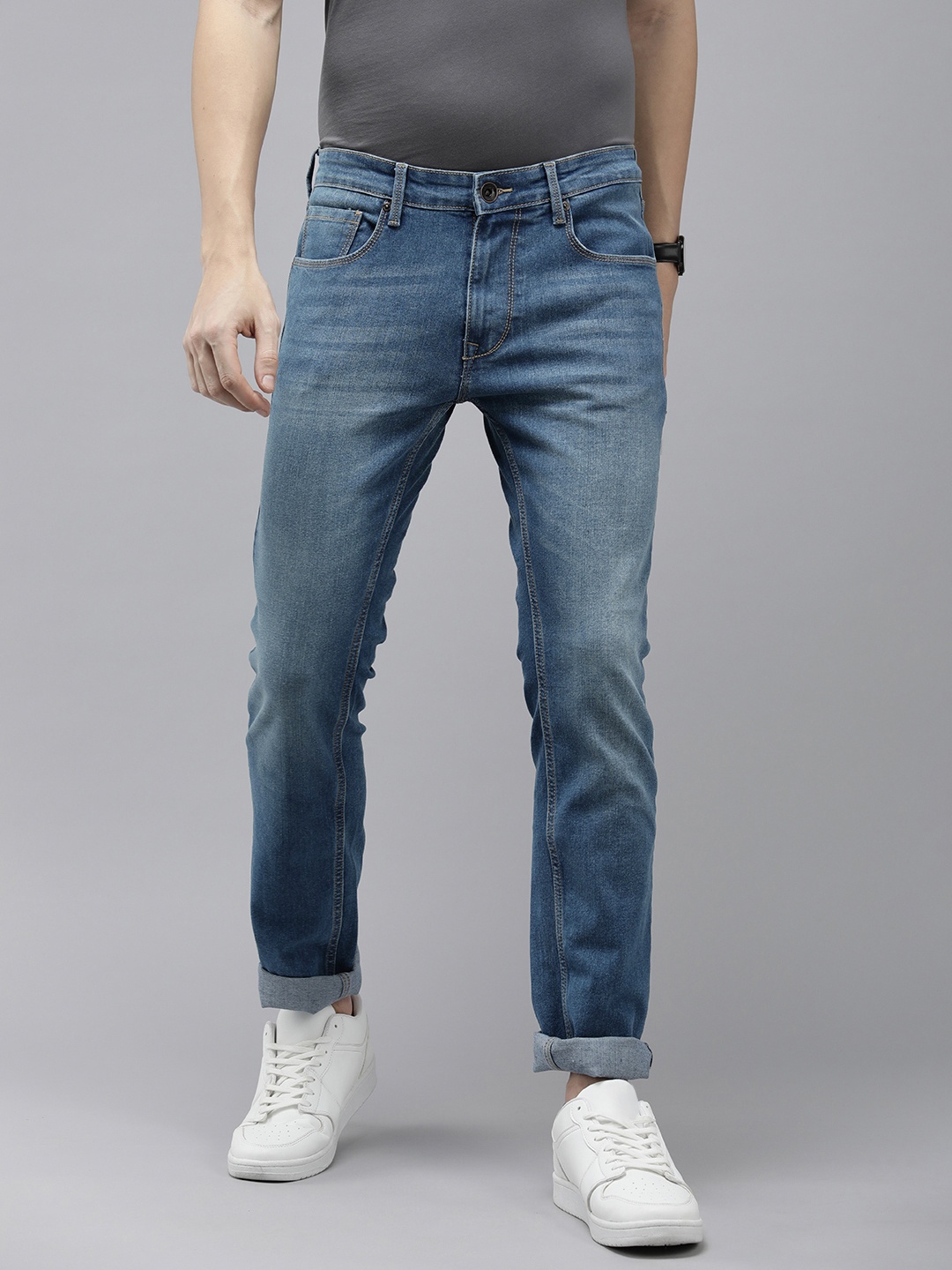 

Pepe Jeans Men Vapour Slim Fit Mid-Rise Light Fade Stretchable Jeans, Blue