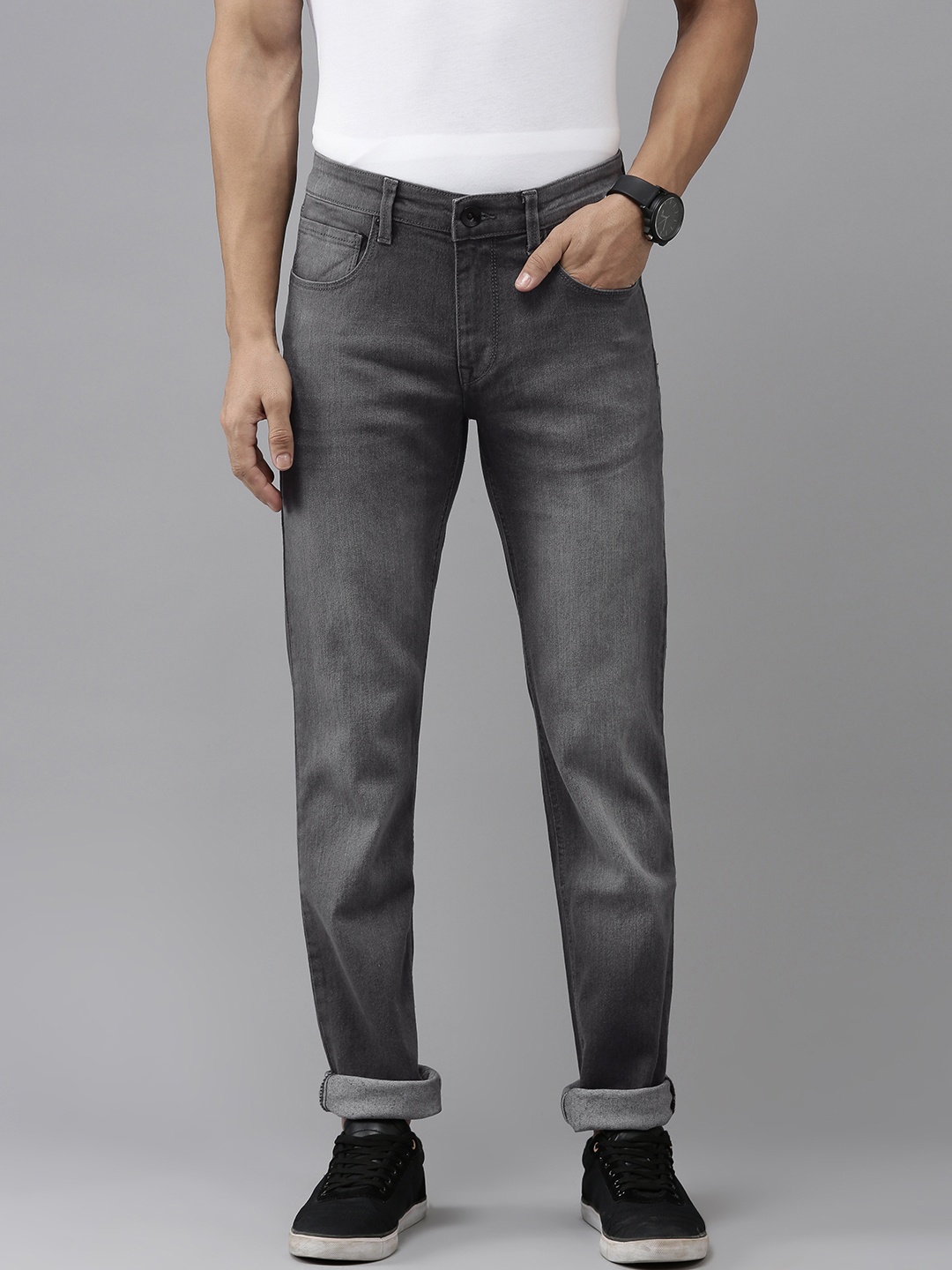 

Pepe Jeans Men Vapour Slim Fit Light Fade Stretchable Jeans, Grey