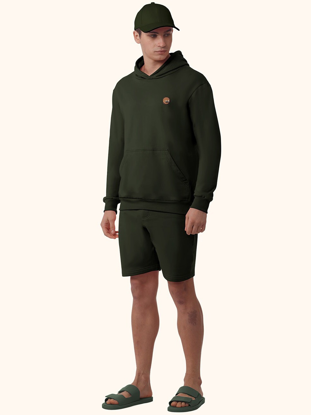 

PANGOLIN Men Cotton Outdoor Sports Shorts, Green