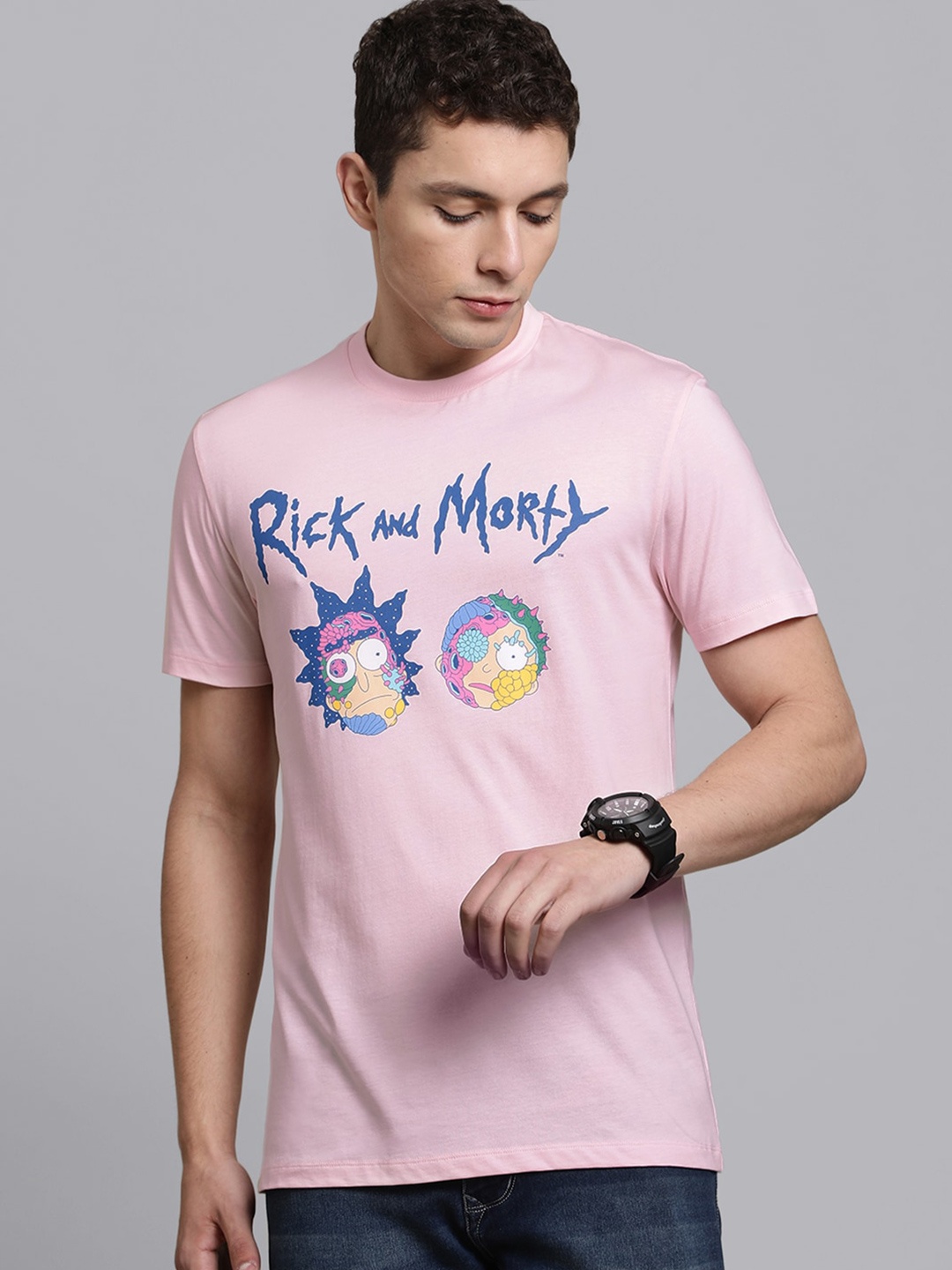 Free Authority Rick & Morty Printed T-shirt, Pink