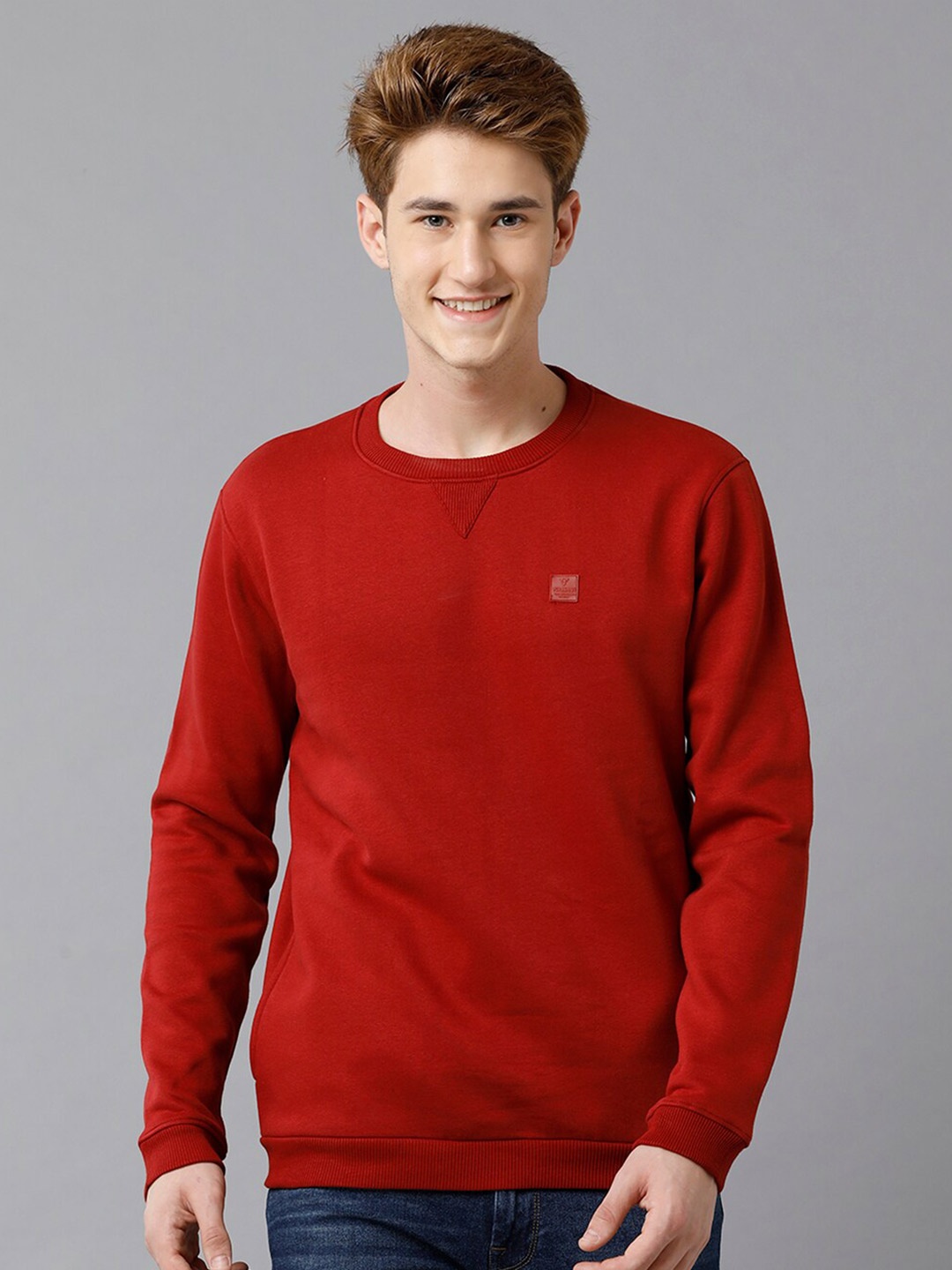 

Voi Jeans Men Fleece Sweatshirt, Red