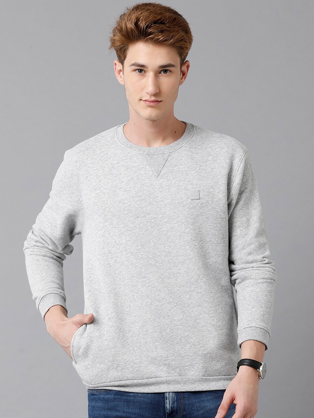 

Voi Jeans Men Fleece Sweatshirt, Grey