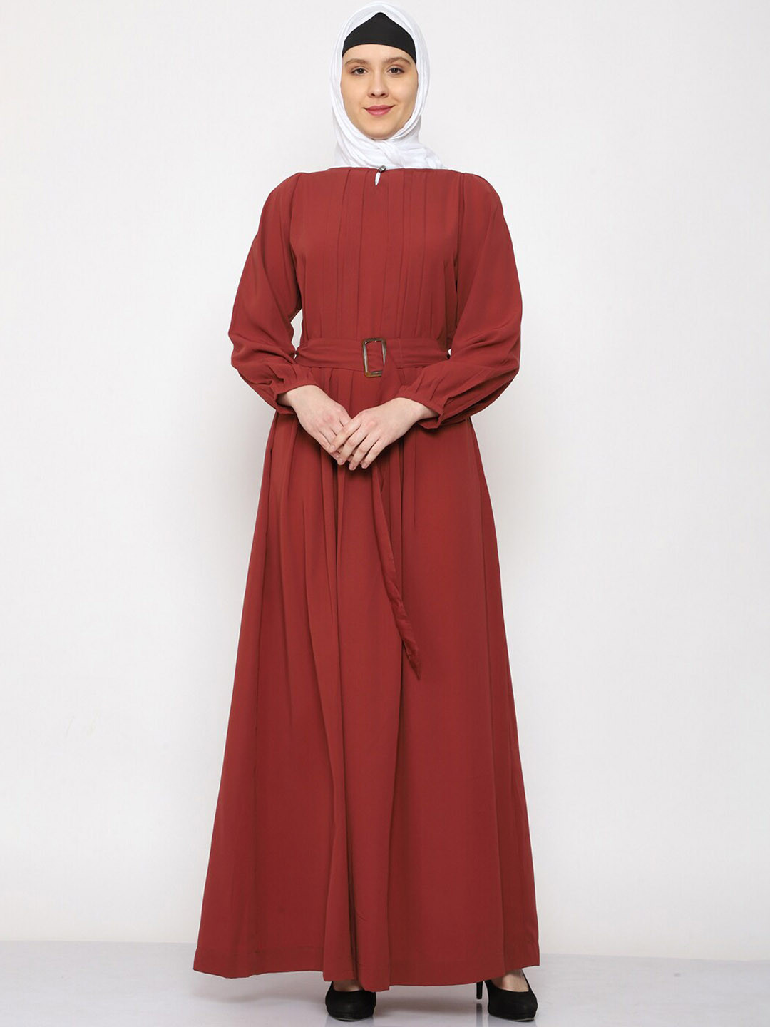 

MOMIN LIBAS Pleated Detailed Abaya Burqas, Rose gold