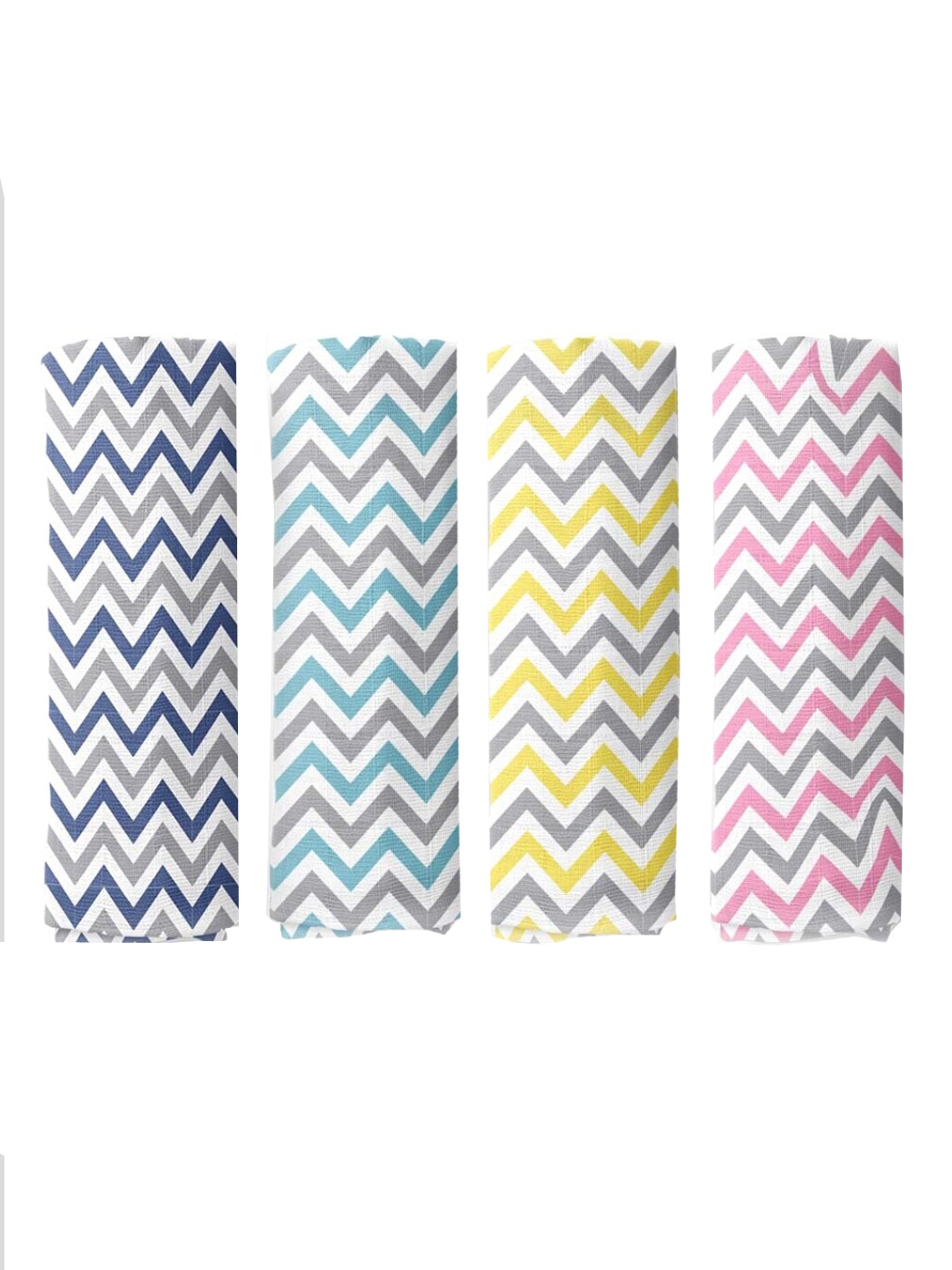 

haus & kinder Kids Set Of 4 Printed Pure Cotton Muslin Swaddle Wrap, Yellow