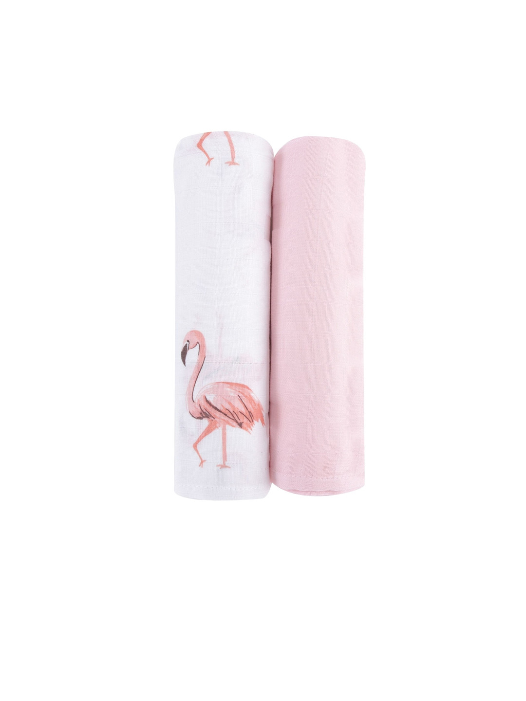 

haus & kinder Infants Set of 2 Printed Pure Cotton Muslin Swaddle Wrap, Pink