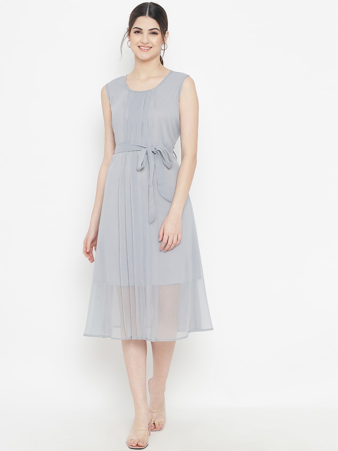 

Kannan Sleeveless Fit And Flare Dress, Grey