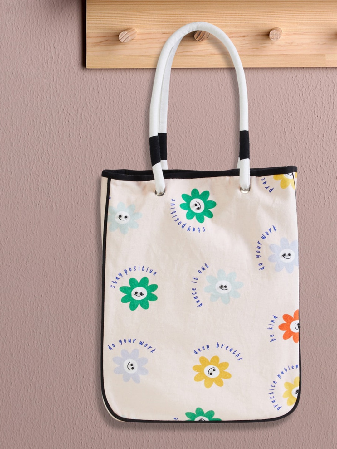 

Home Centre Printed Oversized Shopper Tote Bag, Off white