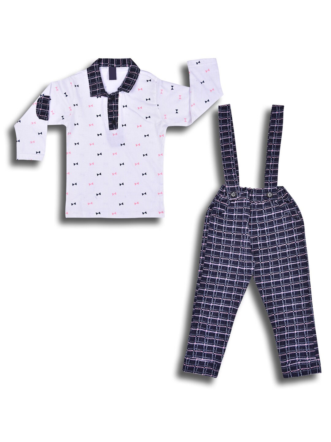 

Wish Karo Boys Printed T-shirt with Trousers, White