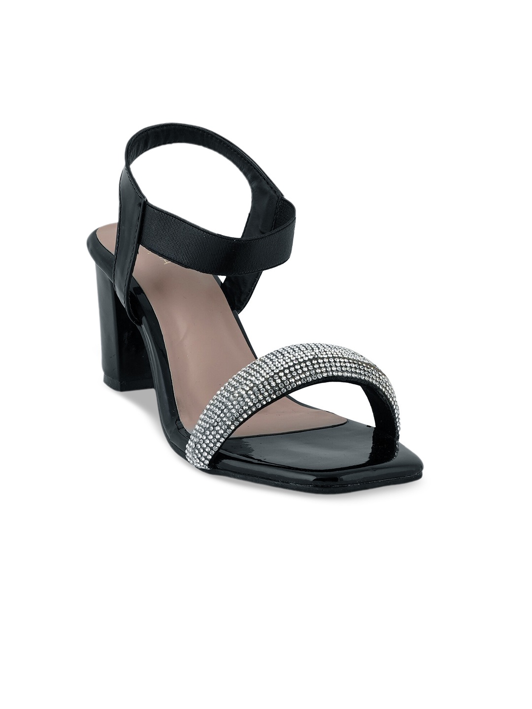 

SCENTRA Embellished Party Block Heels, Black