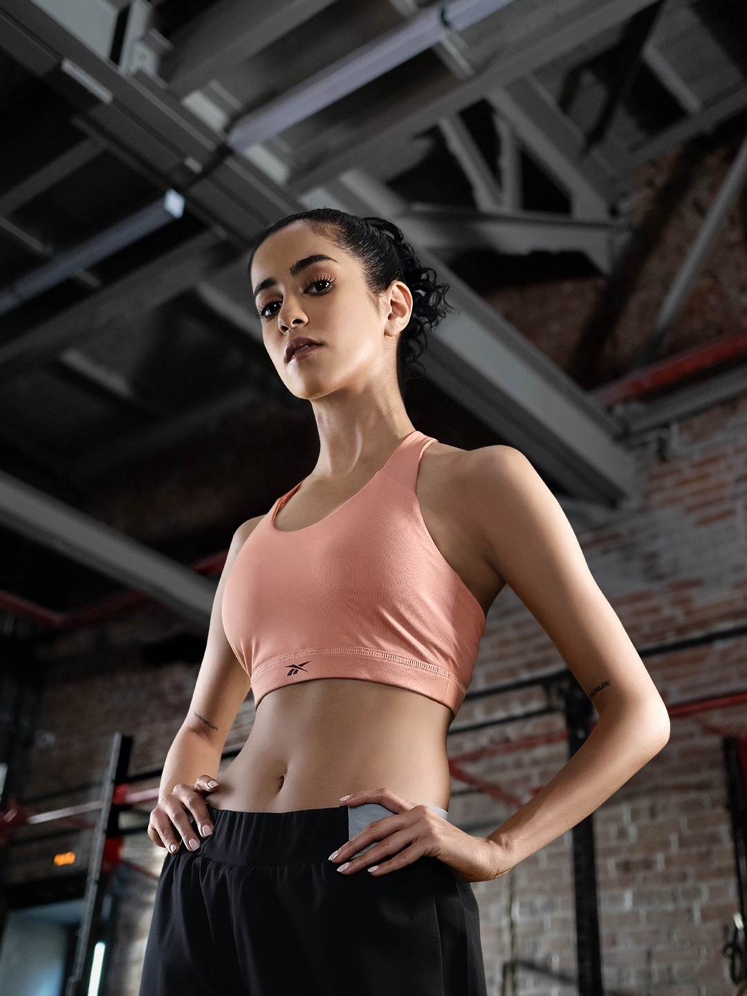 

Reebok Training Core Lightly Padded & Non-Wired Racerback Seamless Workout Bra, Pink