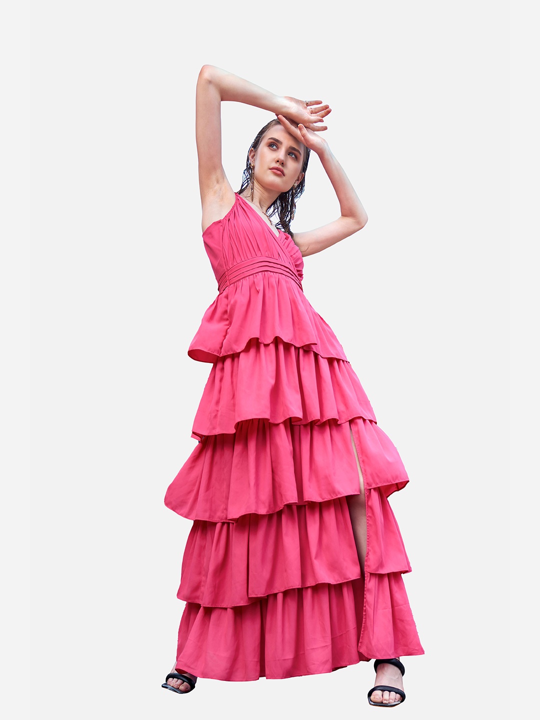 

NEOFAA Layered Maxi Dress, Pink