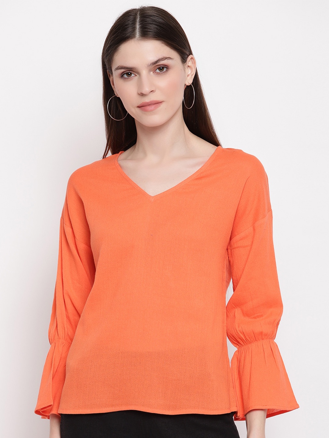 

sandy AND ritz V-Neck Pure Cotton Top, Orange