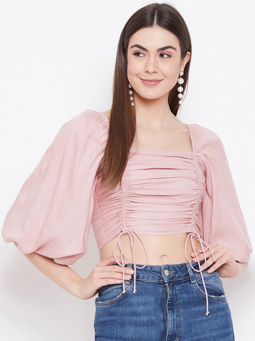 

sandy AND ritz Ruched Crop Top, Pink