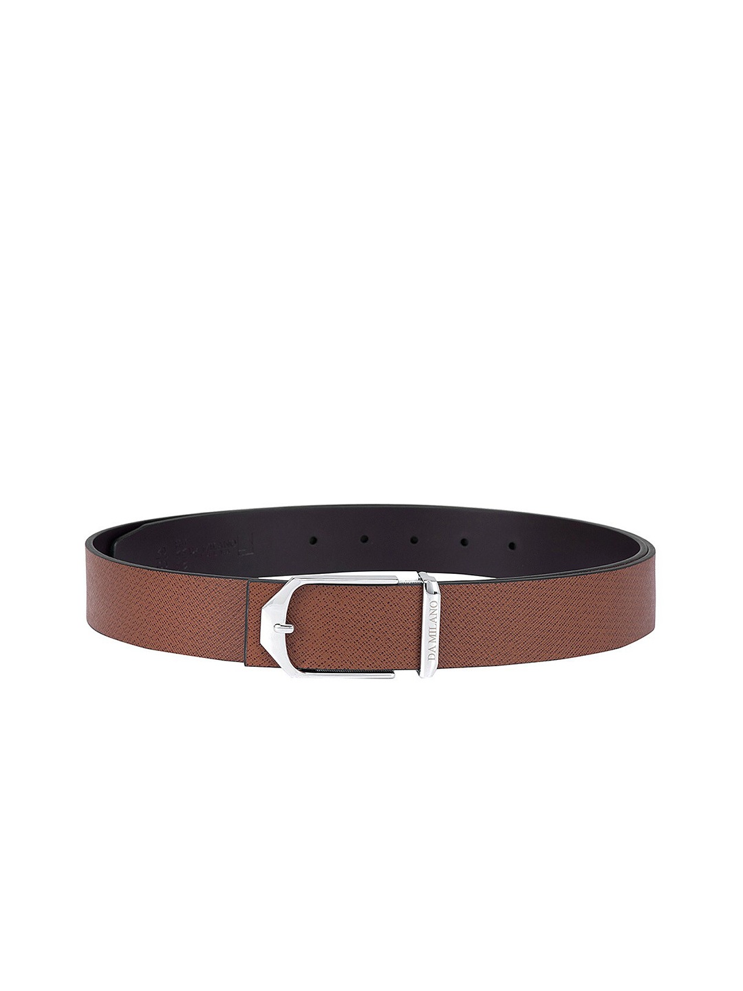 

Da Milano Men Textured Push-Pin Belt, Brown