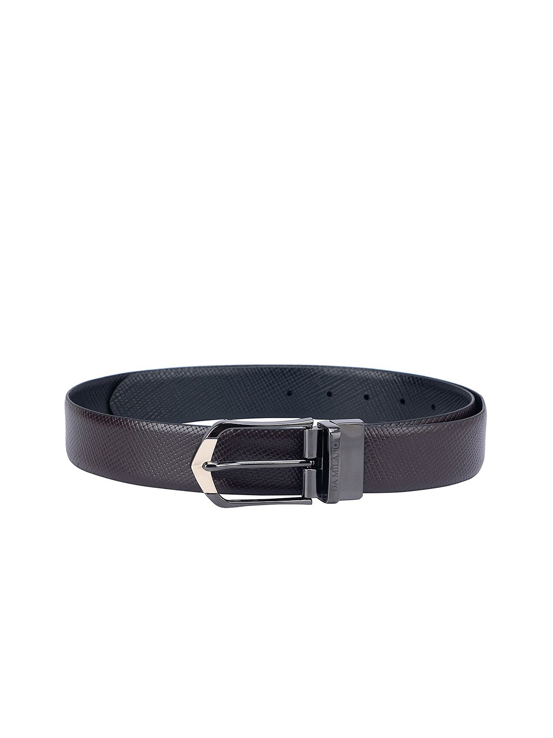 

Da Milano Men Textured Push-Pin Belt, Brown