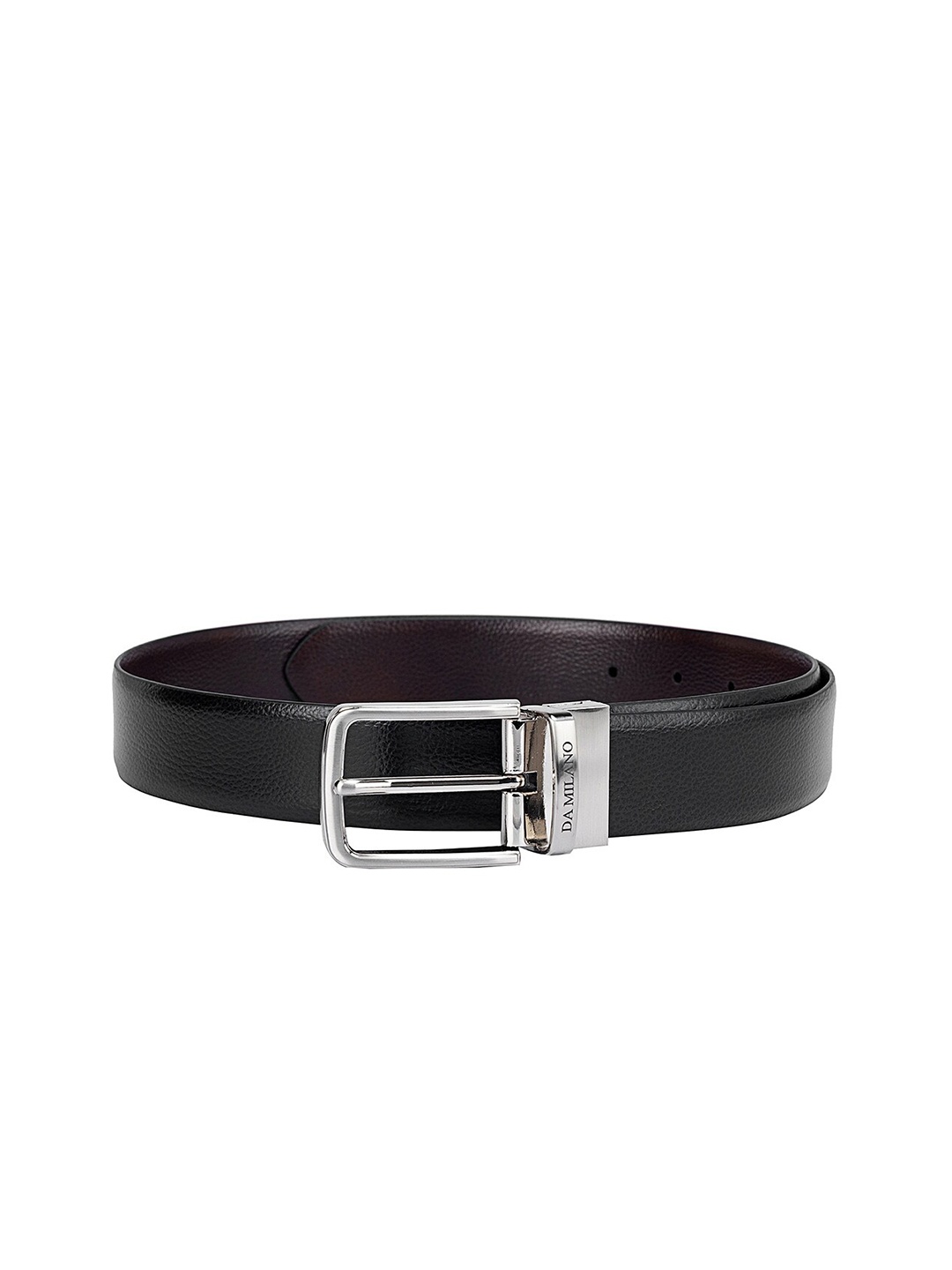 

Da Milano Men Black Textured Leather Belt