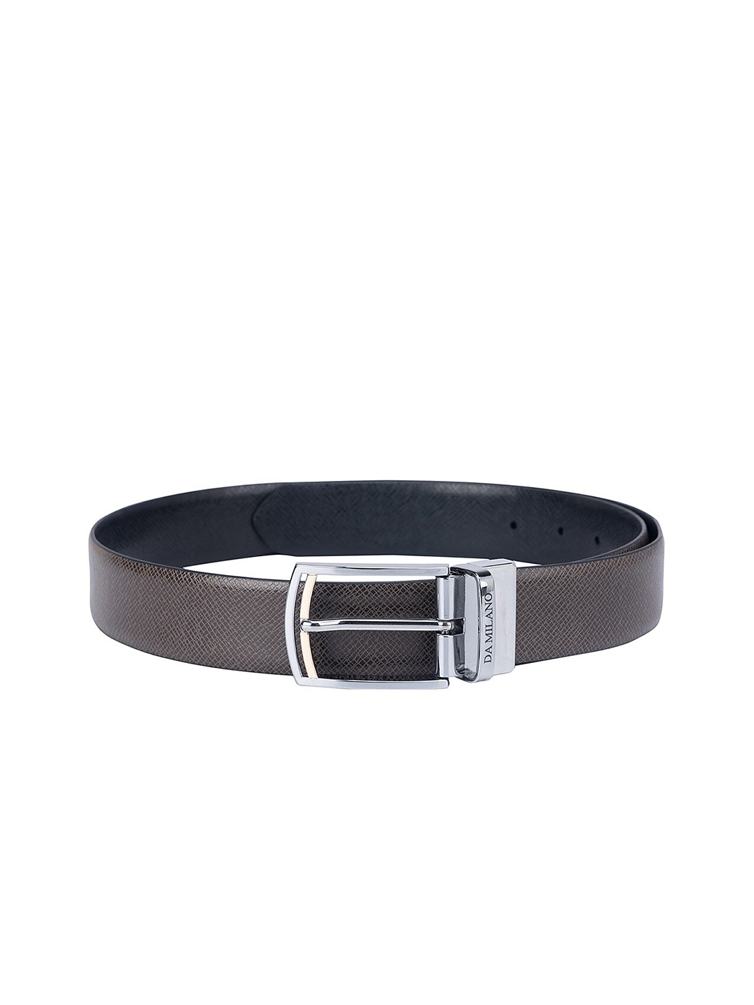 

Da Milano Men Brown Textured Leather Belt