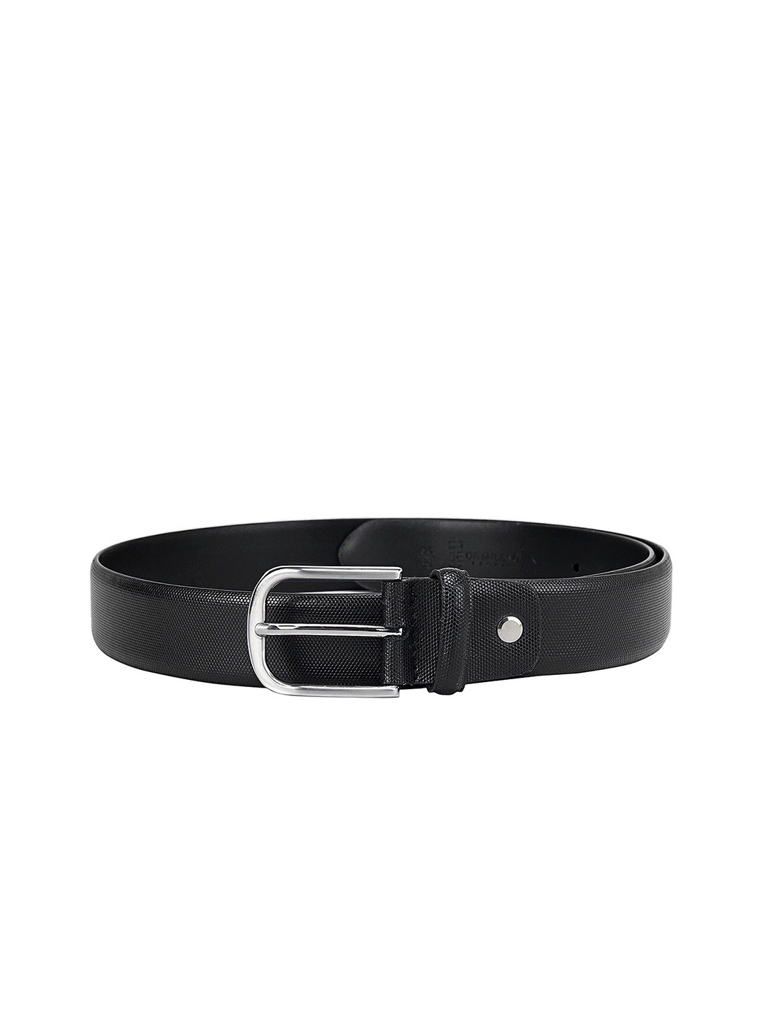 

Da Milano Men Black Textured Leather Belt