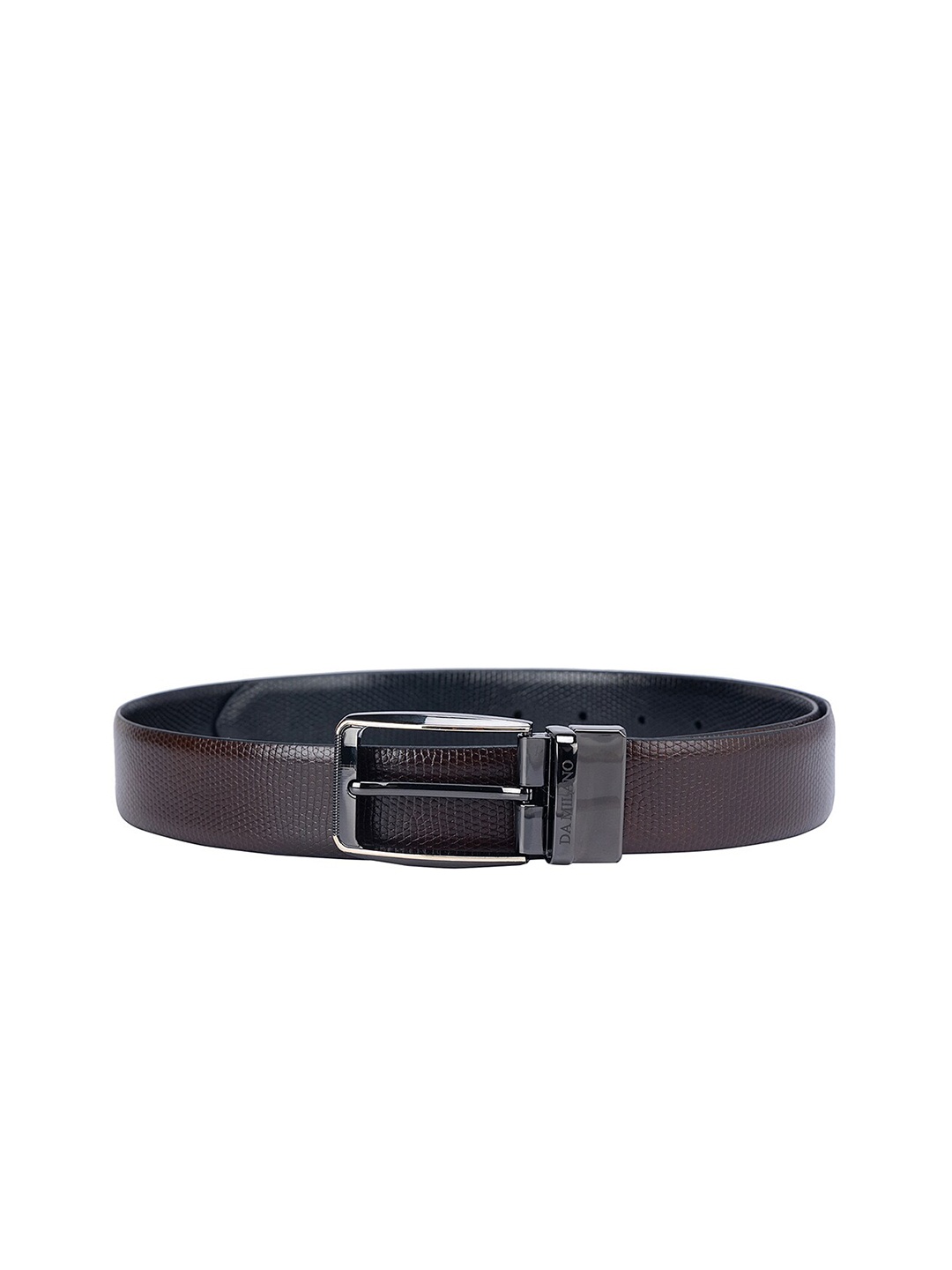 

Da Milano Men Brown Textured Leather Formal Belt