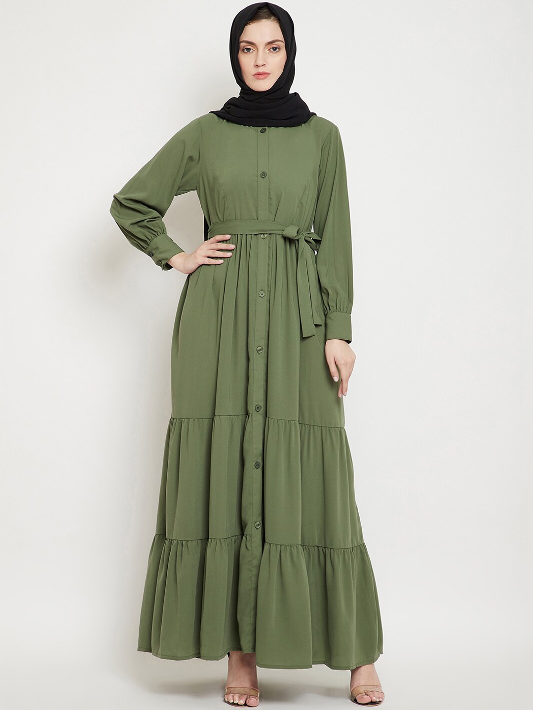 

NABIA Abaya Burqa With Scarf, Green